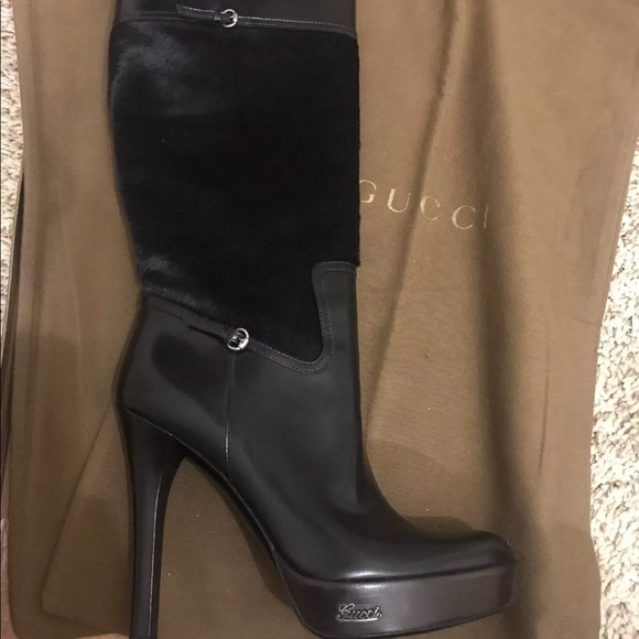 Gucci Pony Hair Leather Boots - Picture 4 of 8